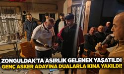 Zonguldak'ta asırlık gelenek yaşatıldı: Genç asker adayına dualarla kına yakıldı!