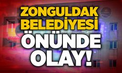 Zonguldak Belediyesi önünde olay!