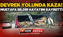 Devrek’te zeytinyağı yüklü tır kaza yaptı: 1 ölü, 1 yaralı