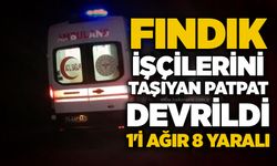 Fındık işçilerini taşıyan patpat devrildi: 1’i ağır 8 yaralı
