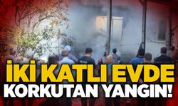 İki katlı evde korkutan yangın!