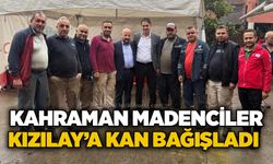 Kahraman madenciler Kızılay’a kan bağışladı