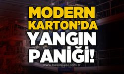 Modern Karton fabrikasında yangın paniği!