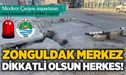 Merkez Çarşısı arkasındaki yol tehlike saçıyor
