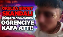 Okulda şiddet skandalı: Öğretmen odasında öğrenciye kafa attı!
