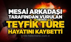 Mesai arkadaşı tarafından vurulan işçi hayatını kaybetti