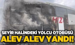 Seyir halindeki yolcu otobüsünde yangın