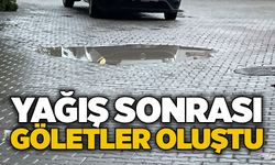 Yağış sonrası göletler oluştu