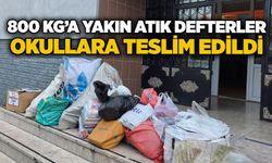 800 kg’a yakın atık defterler okullari teslim edildi