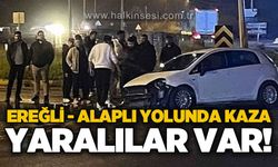Ereğli - Alaplı yolunda otomobil direğe çarptı: 2 yaralı