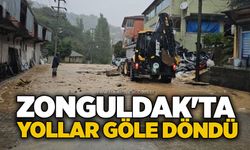 Zonguldak'ta yollar göle döndü