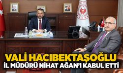 Vali Hacıbektaşoğlu, İl Müdürü Nihat Ağan’ı kabul etti