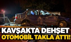 Kavşakta dehşet: Otomobil takla attı!