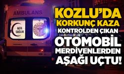 Kozlu’da korkunç kaza: Kontrolden çıkan otomobil merdivenlerden aşağı uçtu!