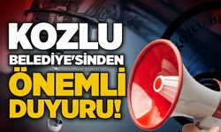 Kozlu Belediye'sinden önemli duyuru!