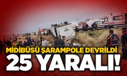 Yolcu midibüsü şarampole devrildi, 25 yaralı!