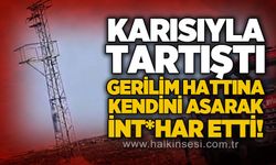 Karısıyla kavga etti, direğe kendini astı!
