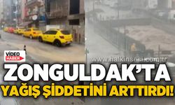 Zonguldak'ta yağış durmuyor! Çarşı merkezinde vatandaşlar yürümekte zorlandı