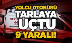 Yolcu otobüsü tarlaya uçtu: 9 yaralı!