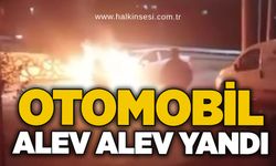 Otomobil alev alev yandı