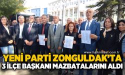 Yeni Parti Zonguldak’ta 3 ilçe başkanı mazbatalarını aldı