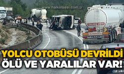 Yolcu otobüsü devrildi! 1 ölü, 7 yaralı