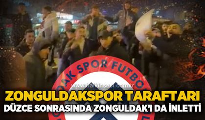 Zonguldakspor taraftarı Düzce sonrasında Zonguldak'ı da inletti...