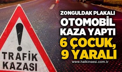 Kamyon ile otomobil çarpıştı: 6’sı çocuk 9 yaralı