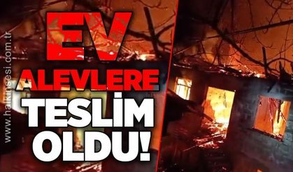 Ev alevlere teslim oldu!