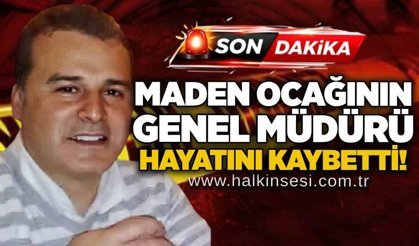 Maden ocağının genel müdürü hayatını kaybetti!