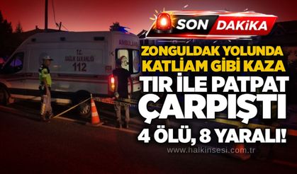 Zonguldak yolunda katliam gibi kaza: Tır ile patpat çarpıştı, 4 ölü, 8 yaralı!