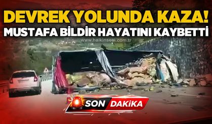 Devrek’te zeytinyağı yüklü tır kaza yaptı: 1 ölü, 1 yaralı