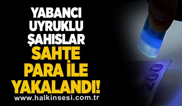Yabancı uyruklu şahıslar sahte para ile yakalandı!
