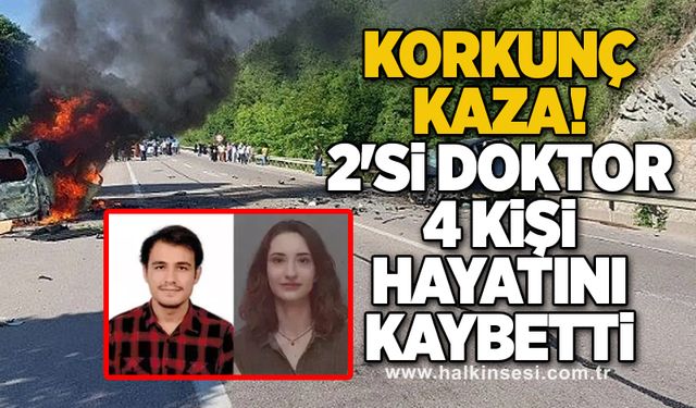 Sinop'ta korkunç kaza: 2'si doktor 4 kişi hayatını kaybetti