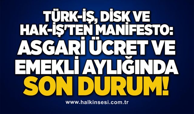 Türk-İş, DİSK ve HAK-İŞ'ten manifesto:  Asgari ücret ve emekli aylığında son durum!