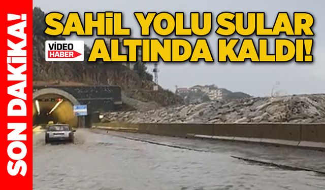 Sahil yolu sular altında kaldı!