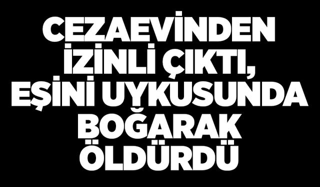 Cezaevinden izinli çıktı, eşini uykusunda boğarak öldürdü