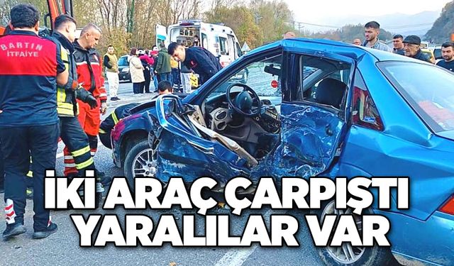 İki araç çarpıştı, yaralılar var