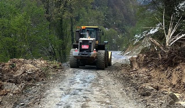 Samandere Şelalesi yolunda heyelan