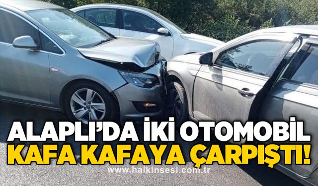 Alaplı’da iki otomobil kafa kafaya çarpıştı!