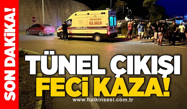 Tünel çıkışı feci kaza!