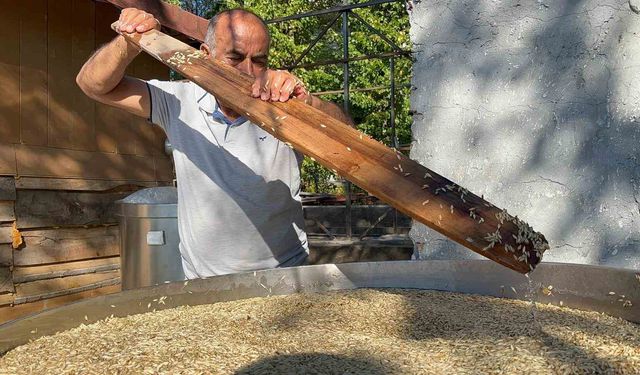 On iki bin yıllık siyezin hasadını tamamlayan çiftçilerin bulgur yapım mesaisi başladı