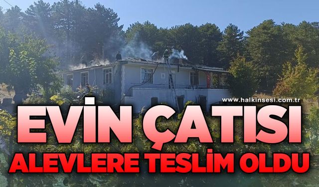 Çatısı alevlere teslim olan evi küle dönmekten ekipler kurtardı