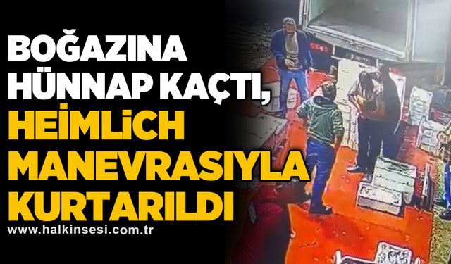 Boğazına hünnap kaçtı, heimlich manevrasıyla kurtarıldı