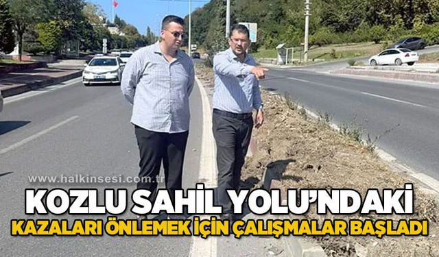 Kozlu Sahil Yolu’ndaki kazaları önlemek için çalışmalar başladı