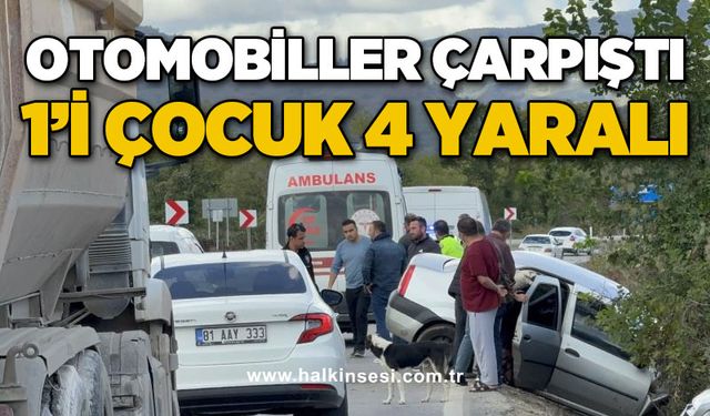 Otomobiller çarpıştı: 1'i çocuk 4 yaralı