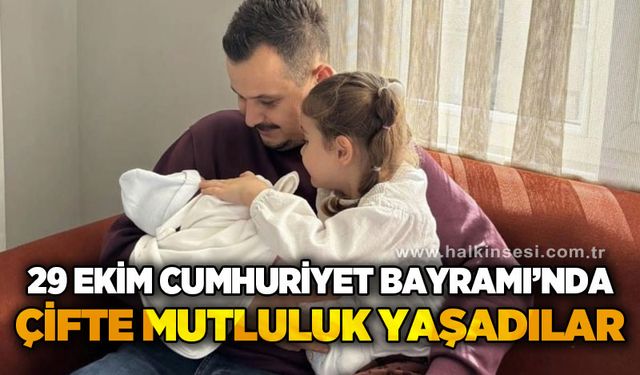Cumhuriyet Bayramı'nda çifte mutluluk yaşadılar