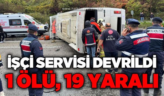 İşçi servisi kaza yaptı: 1 ölü, 19 yaralı