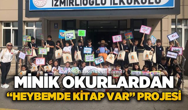 Karadeniz Ereğli’de minik okurlardan "Heybemde Kitap Var" projesi