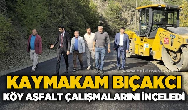 Kaymakam Bıçakcı köy asfalt çalışmalarını inceledi